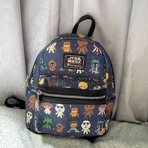 Retired Rare Loungefly Star Wars Chibi Backpack Baby yoda clon trooper Chewbacca